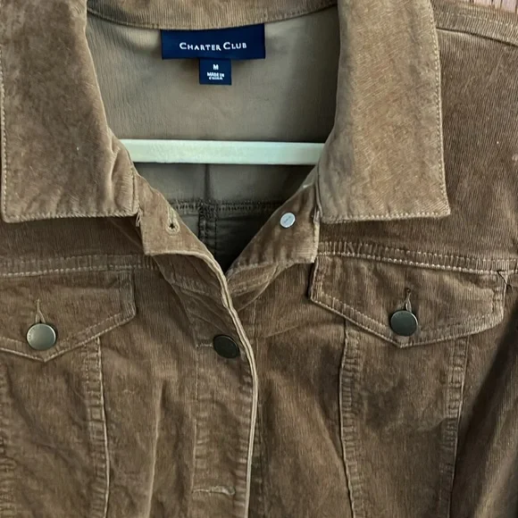 Charter club tan corduroy jacket, size medium - Picture 2 of 5